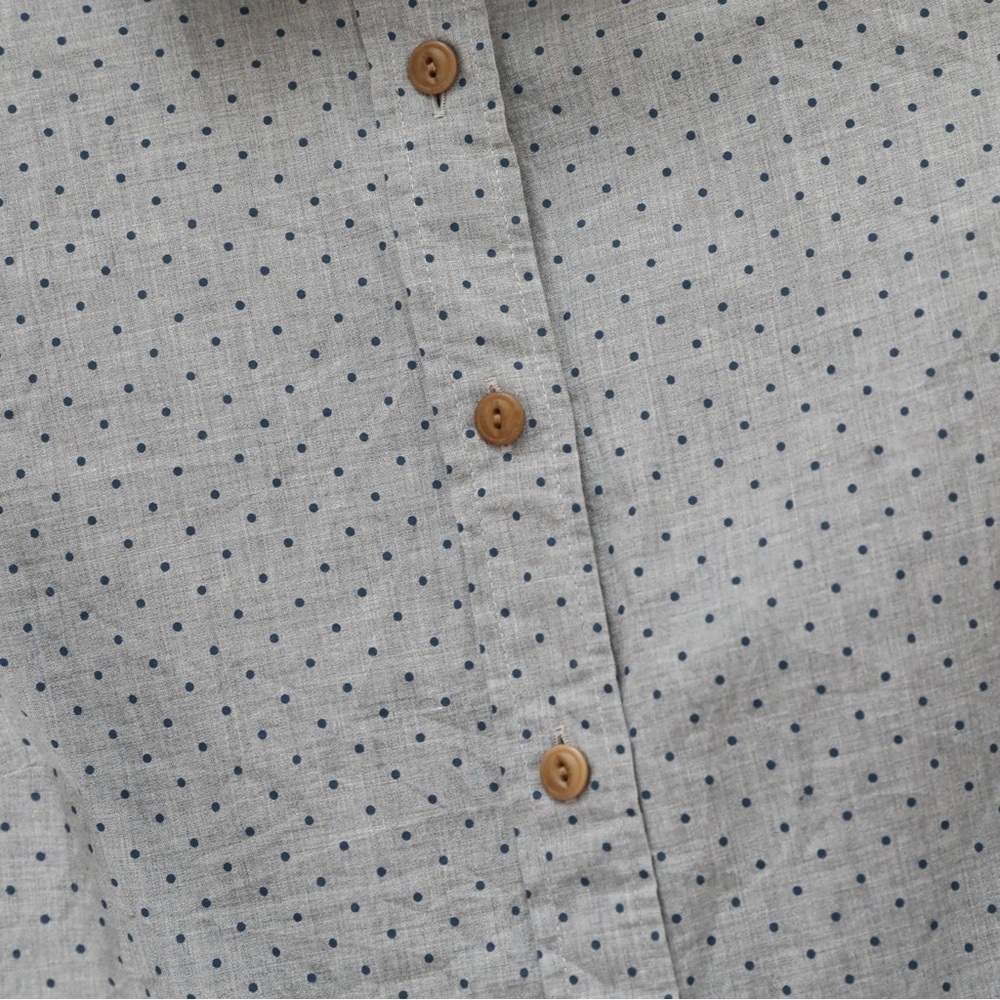 J Crew women's Perfect shirt grey micro polka dot print cotton business office - Picture 5 of 6